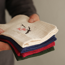 Japanese tea towel absorbent thickened cotton linen Chinese style Zen tea cloth retro tea table cloth towel tea ceremony zero
