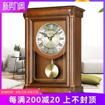  Japan Seiko European silent table clock decoration living room creative exquisite luxury solid wood quartz table clock QXQ008B