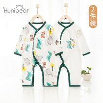 Baby jumpsuit summer thin cotton newborn ha clothes air conditioning long sleeve newborn baby monk clothing summer clothes