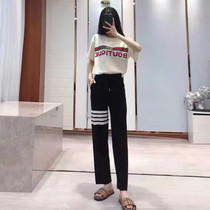Silver Childrens Day Thom Browne Fall subsection TB 100 lap Fashion easing version Straight Broadlegged Lady Sweatpants