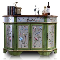 Rui Poetry European And European Style Countryside Color Painting Xuanguan Cabinet Shoes Cabinet Solid Wood Green Art Doing Old Door Hall Decoration Cabinet Containing Storage