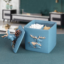 Light luxury Nordic ins toothpick box with lid cotton box cute home creative combination set cosmetic cotton storage box