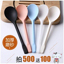 Disposable dessert spoon Takeaway packaged fast food soup spoon Frosted transparent plastic small spoon Individually packaged fruit spoon