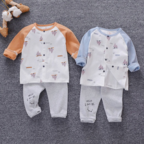 Baby spring and autumn cotton underwear set 9 Months 6 men and women baby autumn clothes autumn trousers two-piece base warm clothes