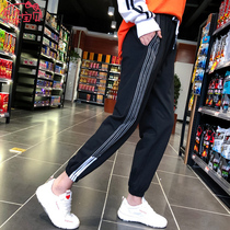 12 Fat female big boy sports pants spring autumn clothes loose big code thin section casual pants 13 junior high school student Harun pants 15 years old