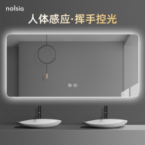 Smart bathroom mirror hanging led makeup mirror with light filling toilet vanity mirror touch screen anti-fog wash table