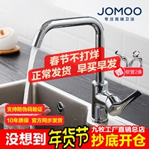 Jiumu kitchen faucet washbasin sink sink sink hot and cold hot water rotating household all-copper splash-proof 7 font 33051
