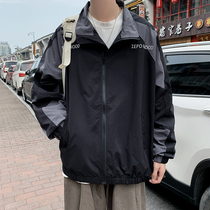 The handsome couple color coat mens autumn Korean version of the trend jacket design sense ins Super fire Joker clothes