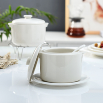 With water-proof small Birds Nest hotel household double-ear steamed pot ceramic stew pot steamed egg with lid bowl soup bowl