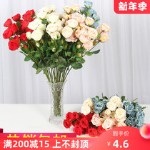 New wedding flower art small branch rose flower wedding flower hand flower arrangement exhibition flower art
