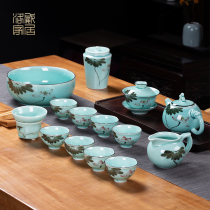 Clearance kung fu tea set whole set office ceramic home simple hand drawn teapot tea cup high-end gift