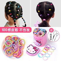 Unhurt hair Rope Zal Hair Disposable Rubber Fascia Children Hair Ring Small Head Adorned Kid Black Hair Rope Rubber Ring 