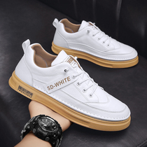 2022 new spring guys small whiteboard shoes slim one foot pedal white boomer shoes 100 hitch teen sports mens shoes