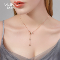 Small waist necklace female 925 sterling silver light luxury niche design sense choker summer plated rose gold birthday gift