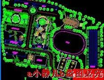 A middle school landscape planning plane cad drawing garden landscape dwg drawing