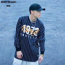 EDDY original autumn striped long sleeve T-shirt mens performance clothes loose couple street dance hiphopT shirt 1973