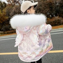 British next sara girl bright down jacket white duck down foreign boy long children thick coat