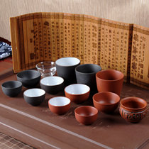 Yixing purple sand Teacup Kung Fu tea set Tea cup Straight mouth cup Zhu Mud glass Master cup Tea bowl Office and household