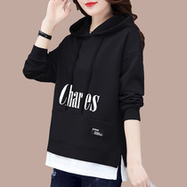 Fake Two Weater Women Ins Chains 2022 New Korean version of the new Korean version pure cotton loose bf Taste Conspicuity Blouse