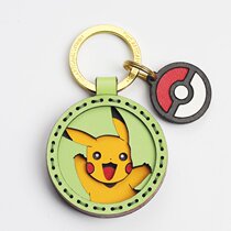 Pikachu leather car keychain pendant handmade bag car accessories female high-end couple gifts