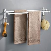  Punch-free towel rack bathroom shelf double rod aluminum towel rack 60CM