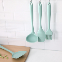 Kitchen silicone kitchenware set home high temperature resistant cooking spatula soup spoon pastry cream scraper barbecue oil brush