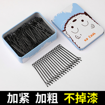 Hair card Korean small card womens simple word clip bangs steel chuck Hair headdress top clip edge clip Black hair clip