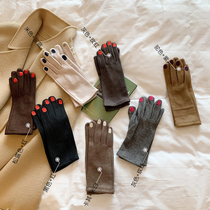 Counter good quality 300 Japanese cute interesting winter imitation cashmere nail polish embroidery warm gloves