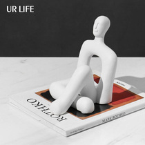 urlife brief modern Klein blue white abstract figure portrait sculpture pendulum piece creative desktop sales office