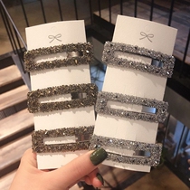 Heavy industry hair card full diamond hairpin bbclip large one-word Liu Haijia clip Net red rhinestone forehead square side headwear