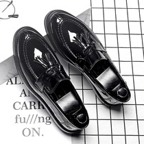 Summer Breathable Thick Bottom Lefu Shoes Trend Suzu Bean Shoes Men 2021 New lacquer leather Inn Foot Pedal Leather Shoes
