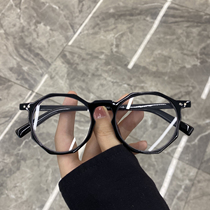 Radiation-resistant glasses Womens ultralight polygonal frame vegan glasses Mens computer Anti-Blu-ray Myopia Korean version of the tide