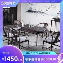 New Chinese tea table and chairs Combined meditation Modern minimalist office Home Leisure solid wood Small Gongfu Tea table Table