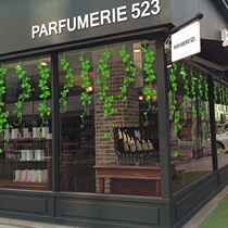 Fake green plant decoration Vine leaves Shop window Window Glass Door Sticker Creative Sticker Art Flower shop wall Sticker