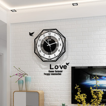 Modern simple wall clock Personality creative clock Living room household atmospheric art table Fashion silent bedroom quartz clock