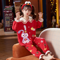 UK Next Sara Girl Sleepwear Children Spring New Cartoon Pure Cotton Long Sleeve Parent-child Home Suit Suit