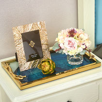 6 inch 7 inch gold leaf photo frame metal luxury creative art European model room home decoration table