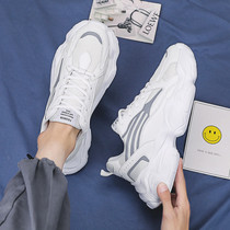  2021 new summer white mens shoes Korean version of the trend sports and leisure all-match increase mens ins daddy tide shoes
