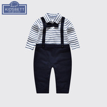 Belle sweet childrens clothing 2021 spring handsome Academy style male baby Ha clothes baby jumpsuit week clothes tide