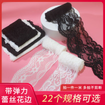 Clothing with black and white colour lace lace accessories high-end wide and narrow curtain bed skirt sofa neckline decorated with elastic cloth material