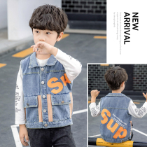 Boy Cowboy Machia Child Spring Autumn Outwear Foreign Air Korean Version CUHK Child Fall Male baby Camshoulder Winter Costume Horse Pinch