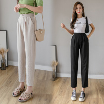 High waist straight drum pants woman 90% spring summer 2022 new thin mini-footed Harun pants casual 100 lap loose radish pants