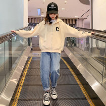 Girl Jacket Autumn Clothing 2022 New Children Foreign Air Students Casual Blouses Women Great Childrens Korean Version Spring Autumn Clothes