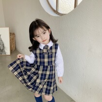 Inglén Interview Girls School Uniform Suit Suit Skirt Dress Plaid Interview Kindergarten Elementary School Class School Uniform