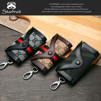 Canvas Key Bag Mens Cow Leather Car Key Buckle Woman Style Creative Cloth Art Lock Spoon Bag Waist Hanging Multifunction Card Bag
