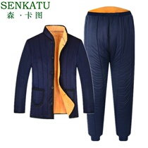 Elderly men wear small cotton-padded jackets and velvet thickened cotton-padded clothes six seven and eighty-year-old old man warm cotton pants