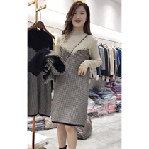 Park Guan Shaoyin Wang Mengjie Clothing Winter Mid-length Half-Turtleneck Piece Lace Patch Lace Trim Knitch