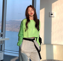  Hypnotic Korea 19 early summer new simple all-match solid color loose short long-sleeved T-shirt