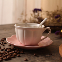 Small fresh Japanese cherry blossom ceramic coffee cup with saucer Ceramic mug Breakfast milk cup Water cup Tea cup