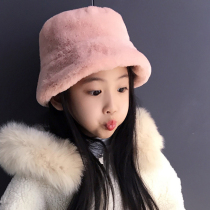  Autumn and winter new Japanese childrens plush basin hat male and female childrens warm fisherman hat middle and large childrens student thick tide hat